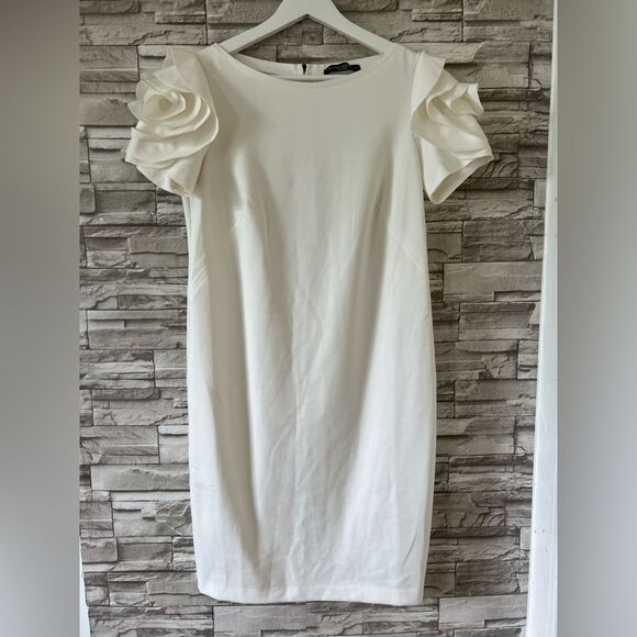Pietro Brunelli || Women’s White Salisburgo Shealth Ruffle Maternity Dress S - Picture 1 of 11